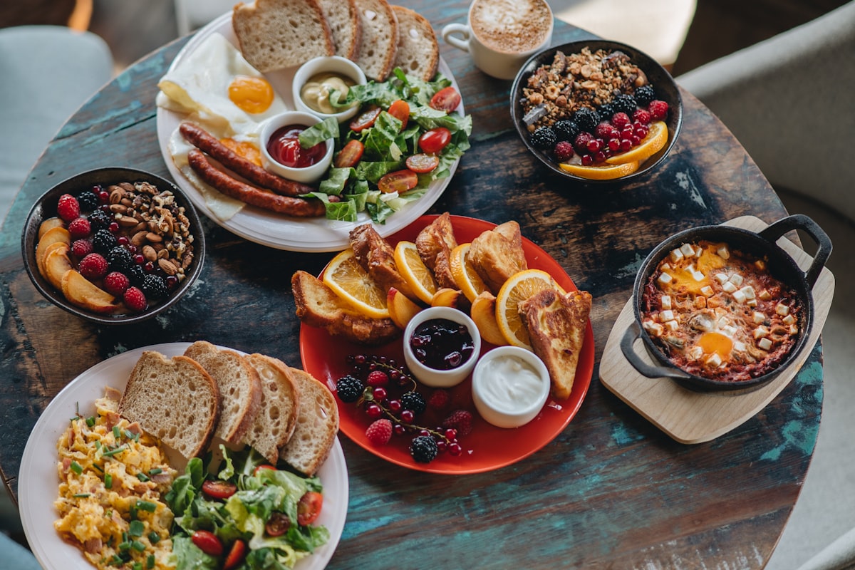 Nutritious meal preparation with fresh vegetables and proteins